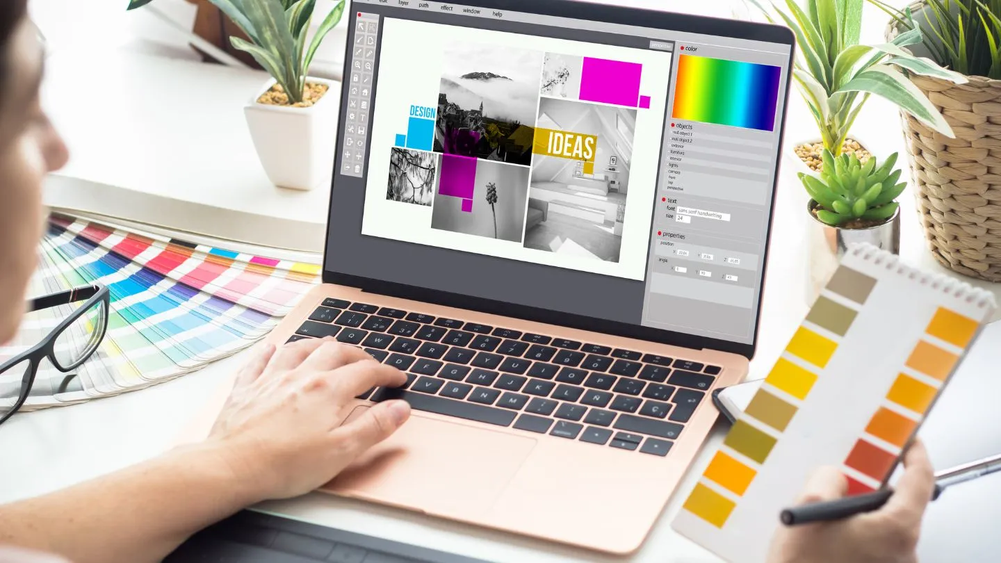 Designer Choosing Colors For Graphic Design
