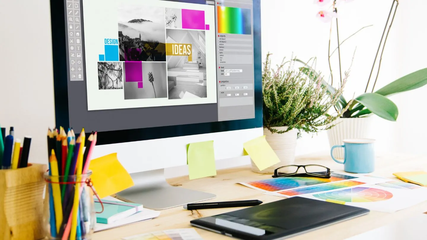 Creative Graphic Design Workspace Setup
