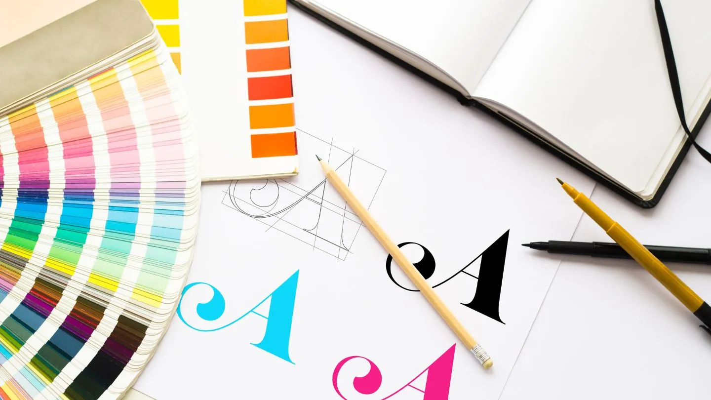 Typography Design With Color Palette Samples
