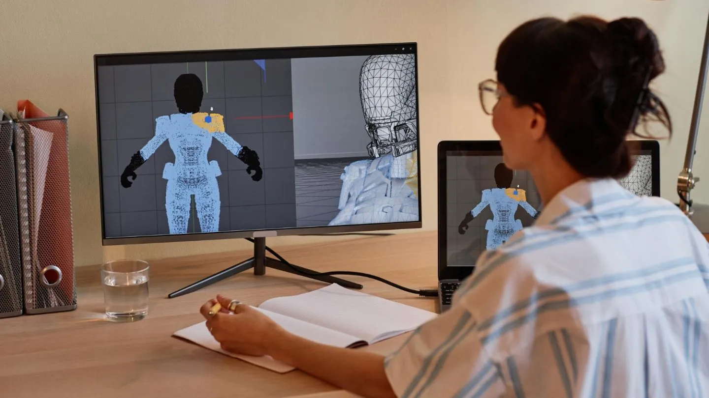 Designer Creating 3D Character Model