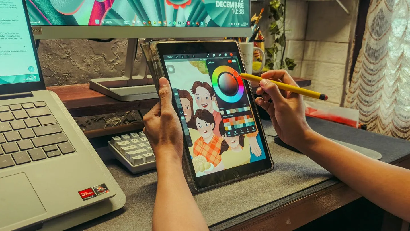 Digital Artist Working On Tablet